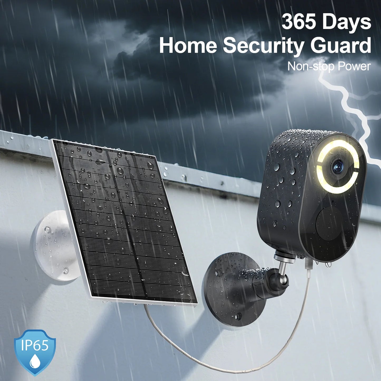 WESECUU Solar WiFi Outdoor Security Camera With Two Way Audio