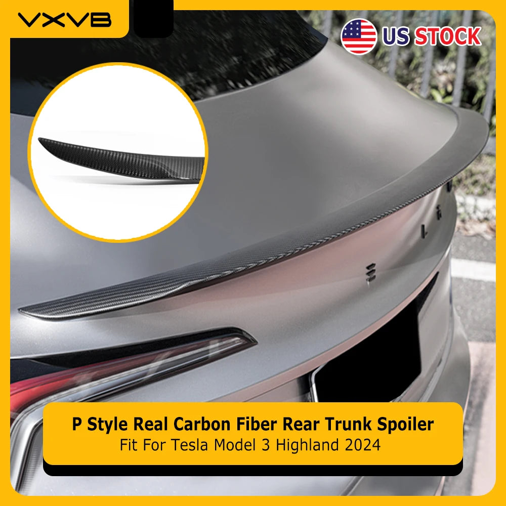 Fitment Real Carbon Fiber Rear Spoiler For Tesla Model 3