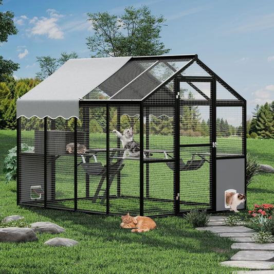 HiMISSCatio Aluminum Outdoor Catio Enclosure Walk in Cat Run