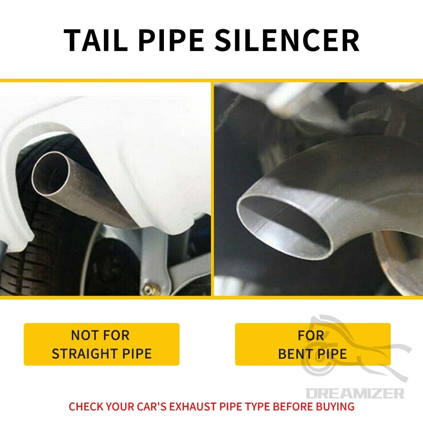 Universal Exhaust Muffler Tip Stainless Steel Rear Pipe Trim