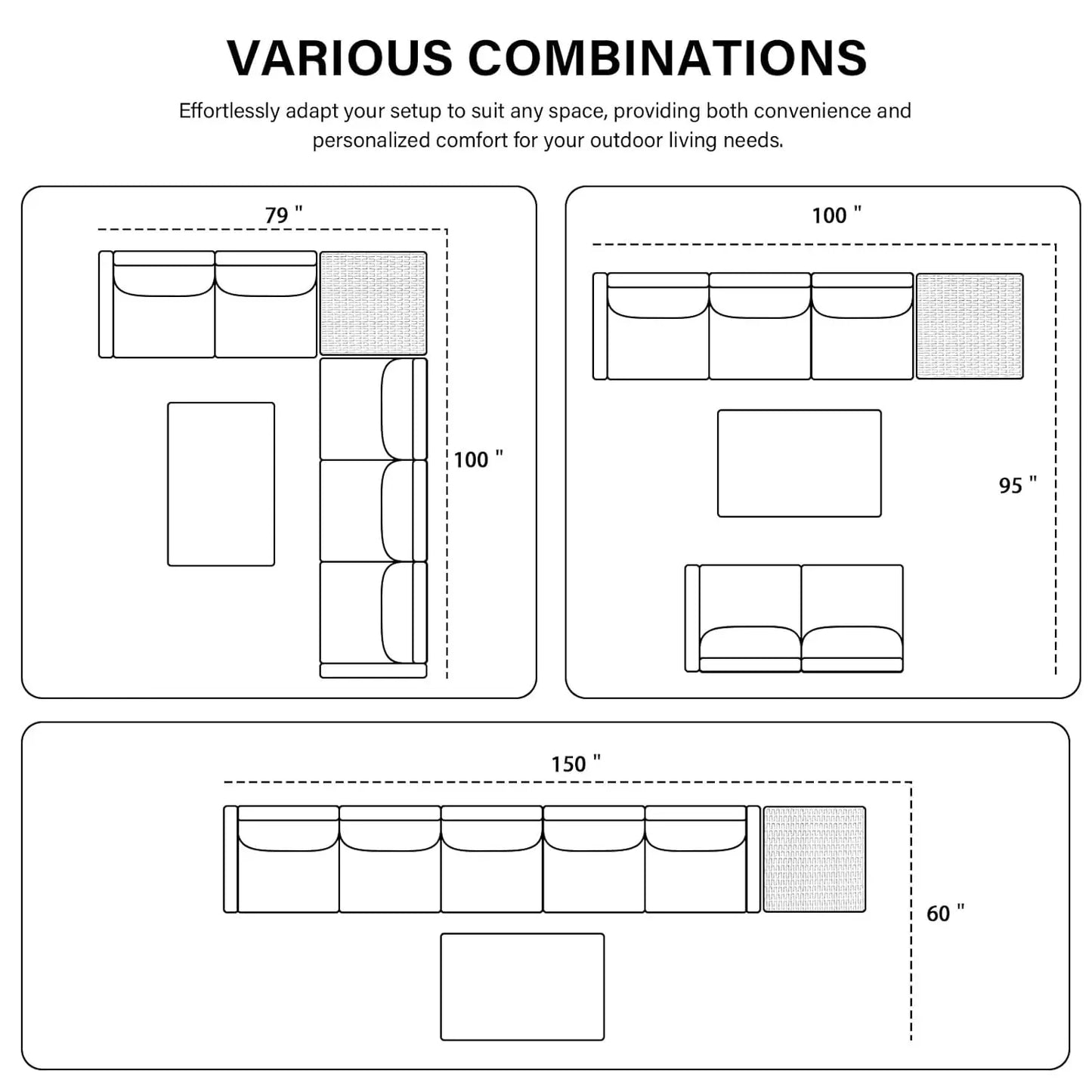 GUOHE Patio Conversation Set With Storage Box And Coffee Table