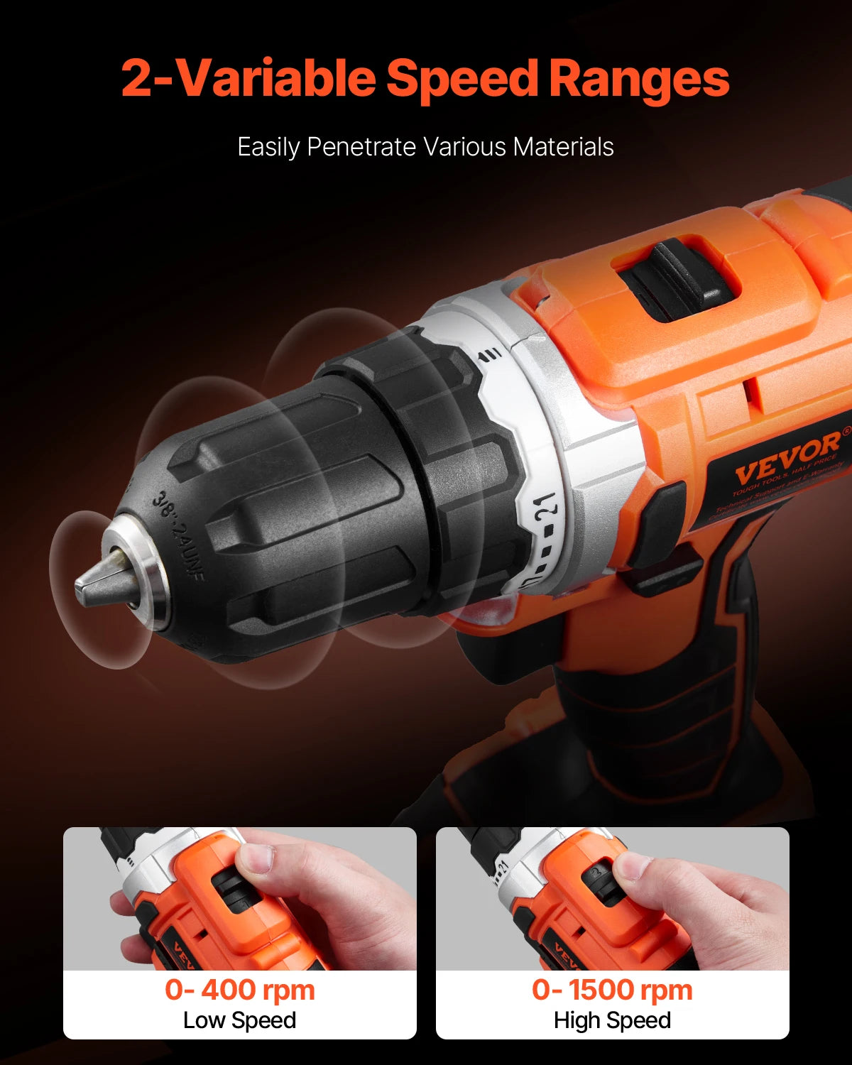 SucceBuy Cordless 2 Tool Drill And Impact Driver Kit Screws