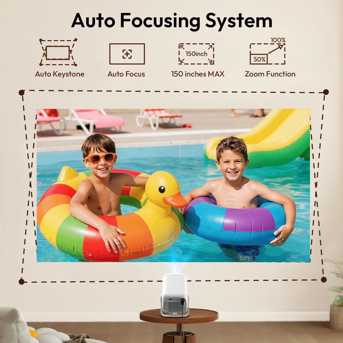 XGODY Android Projector 13 Netflix FHD Beamer Auto Focus