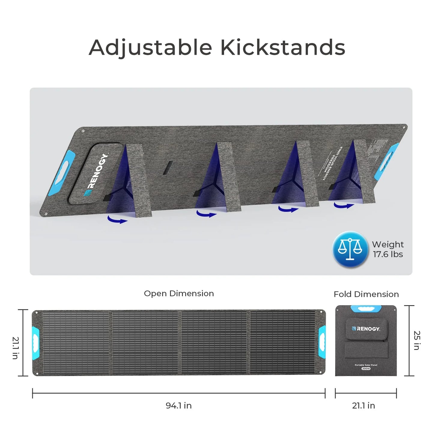 Renogy 200W Portable Solar Panel IP65 Foldable Charger For RV