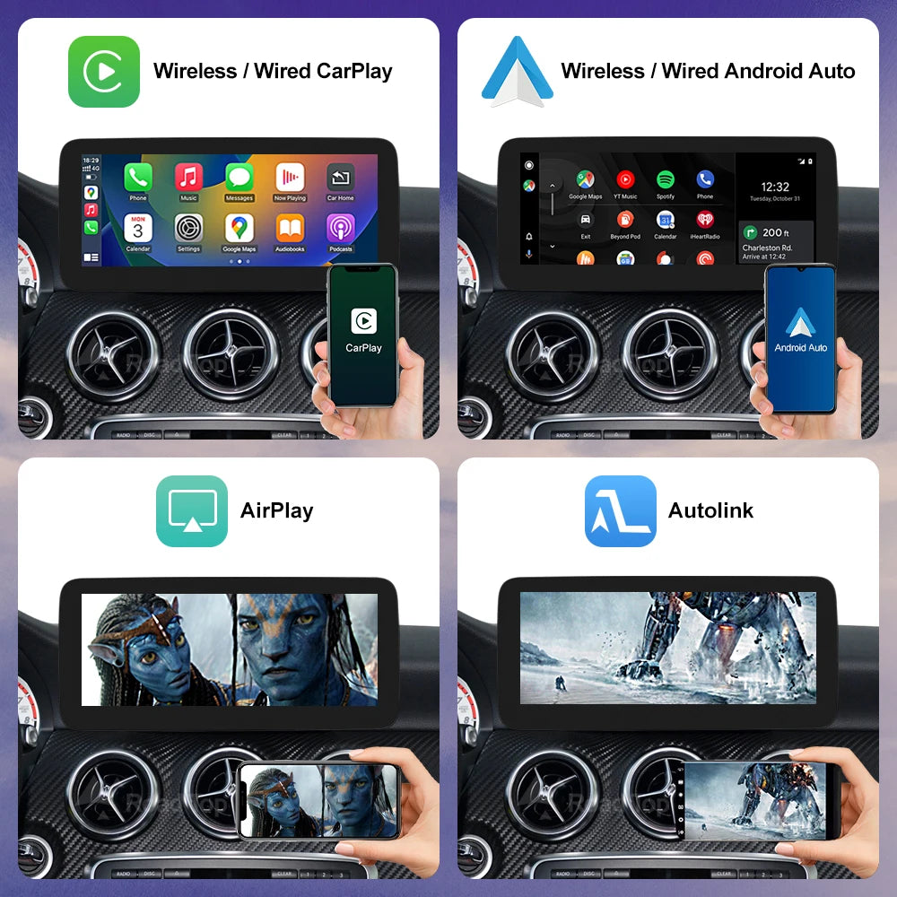 Road Top Wireless CarPlay Linux Touch Screen For Mercedes-Benz