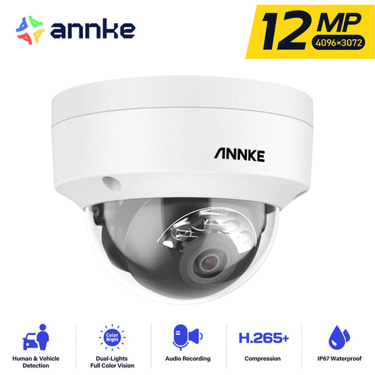 ANNKE 12MP Outdoor Dual Light PoE Security Camera Night Vision