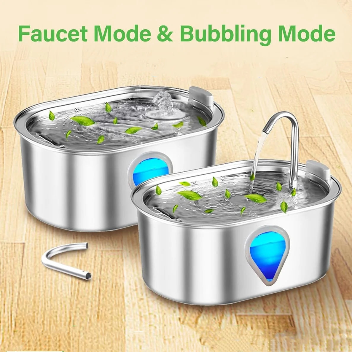 NPET Automatic Stainless Steel Cat Water Dispenser With Window