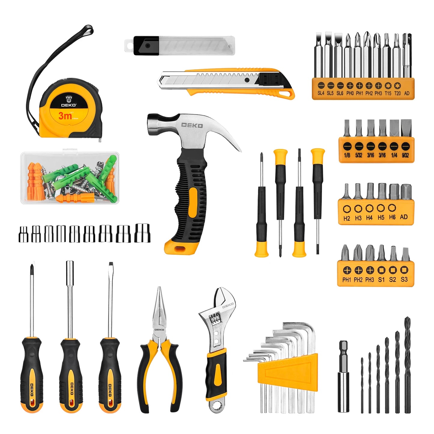 DEKO 126Pcs Power Tool Kit With 8V Drill Keyless Chuck