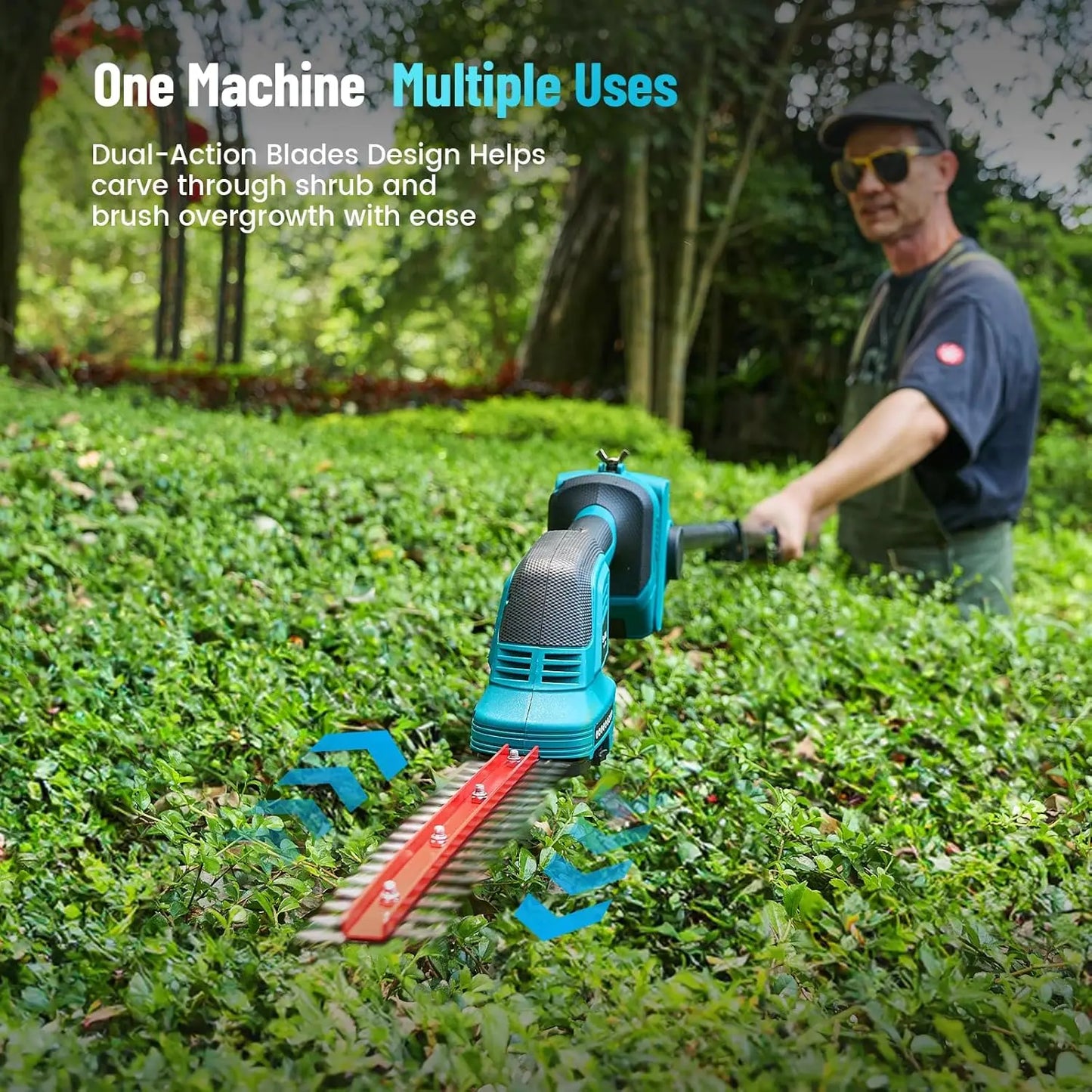 SeeSii Cordless Pole Saw Hedge Trimmer Grass Shears Combo Kit