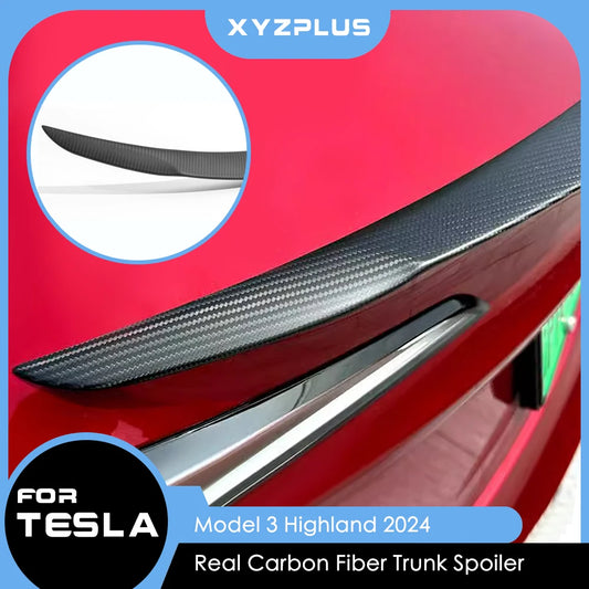Tesla Model 3 Highland Real Carbon Fiber Spoiler Trunk Wing