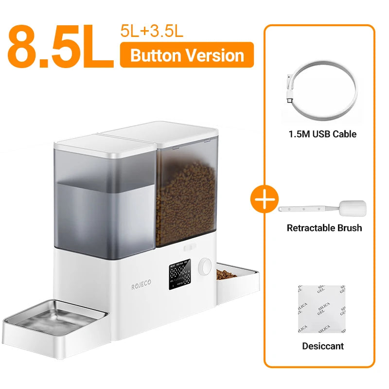 ROJECO 2in1 Automatic Pet Feeder and Water Dispenser