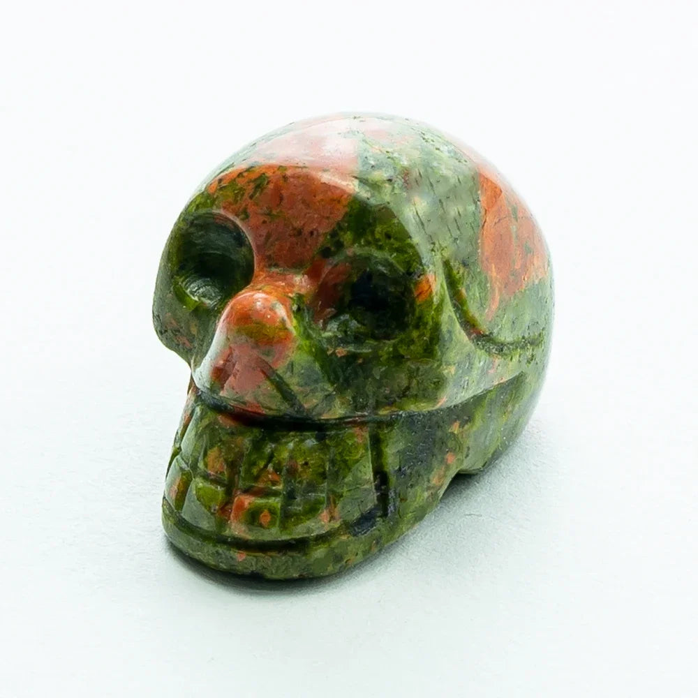 Natural Crystal Skull Carving Halloween Desktop Ornament