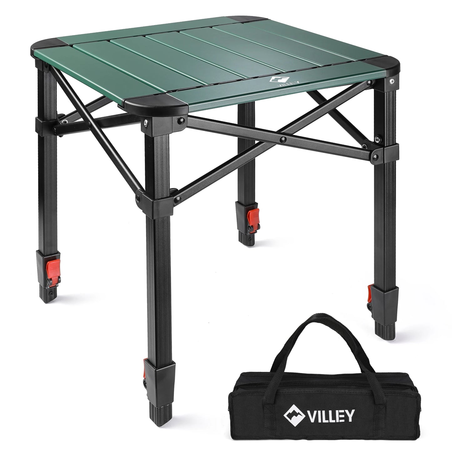 VILLEY Folding Camping Square Table Aluminum With Carry Bag Outdoor