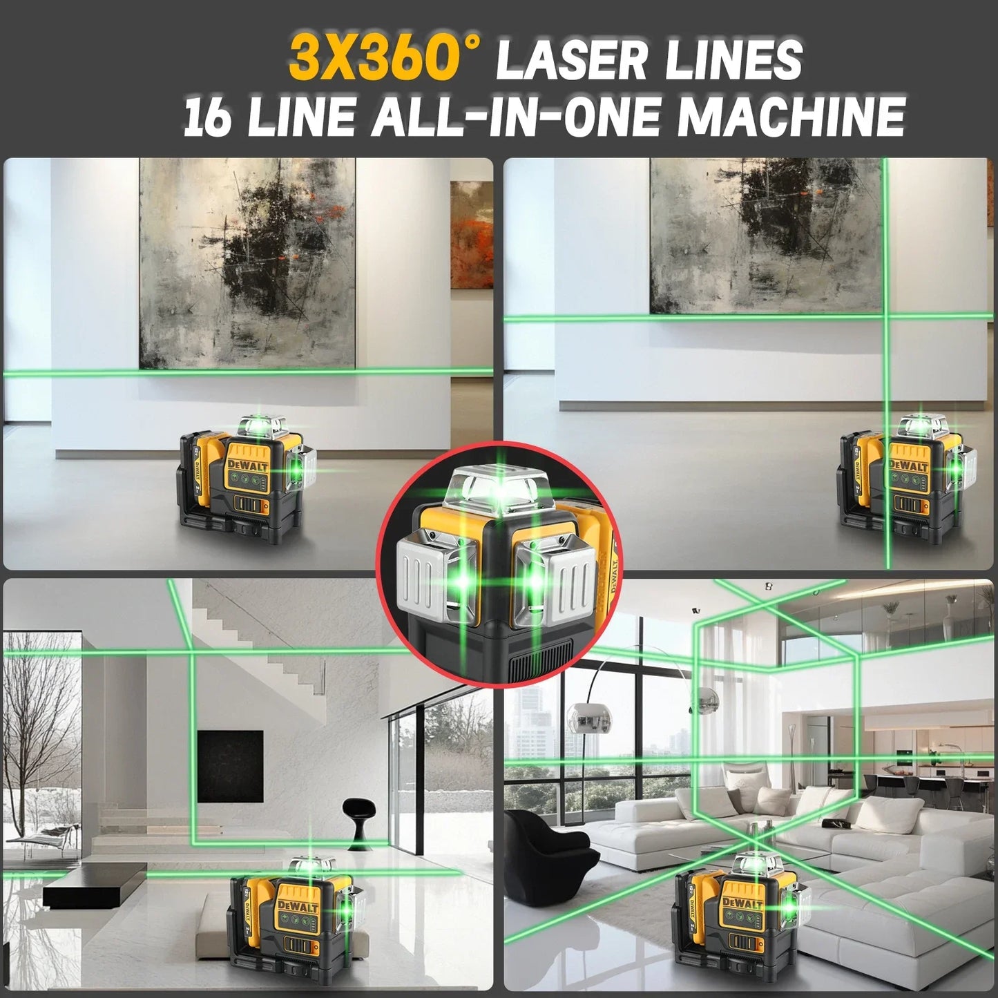 DEWALT DW089LG 12V Laser Level 12 Line 360 Degree Precision