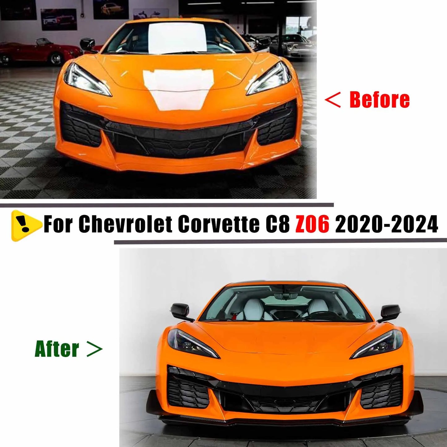 Chevrolet Corvette C8 Z06 Front Bumper Lip And Canards Kit