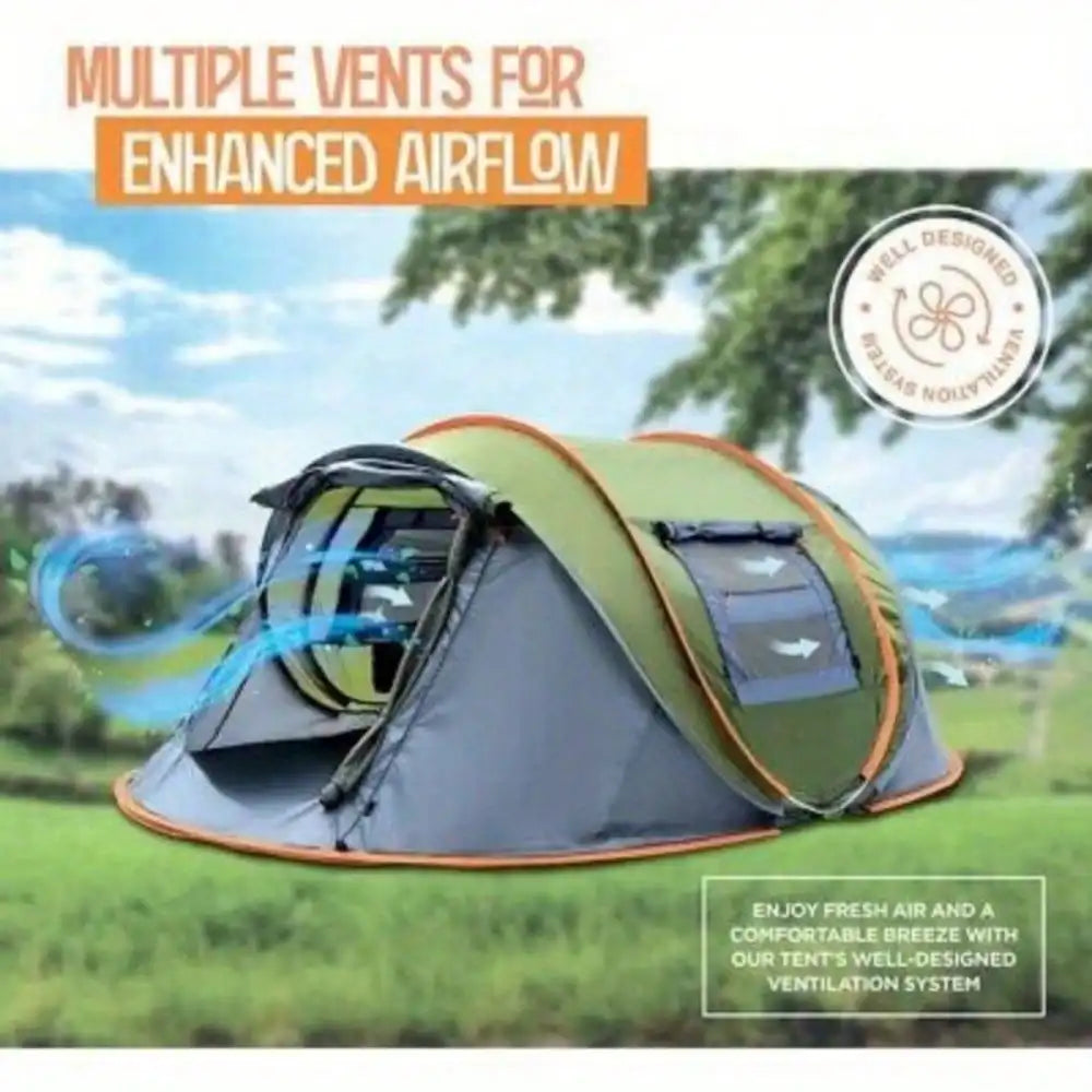 Building Camping Tent Easy Pop Up Two Doors UPF50 Waterproof