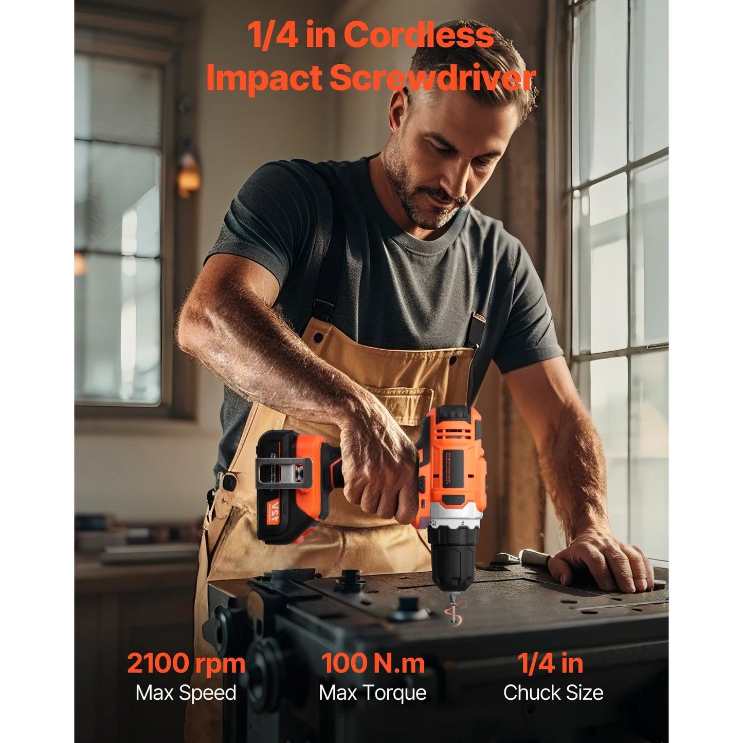 SucceBuy Cordless 2 Tool Drill And Impact Driver Kit Screws