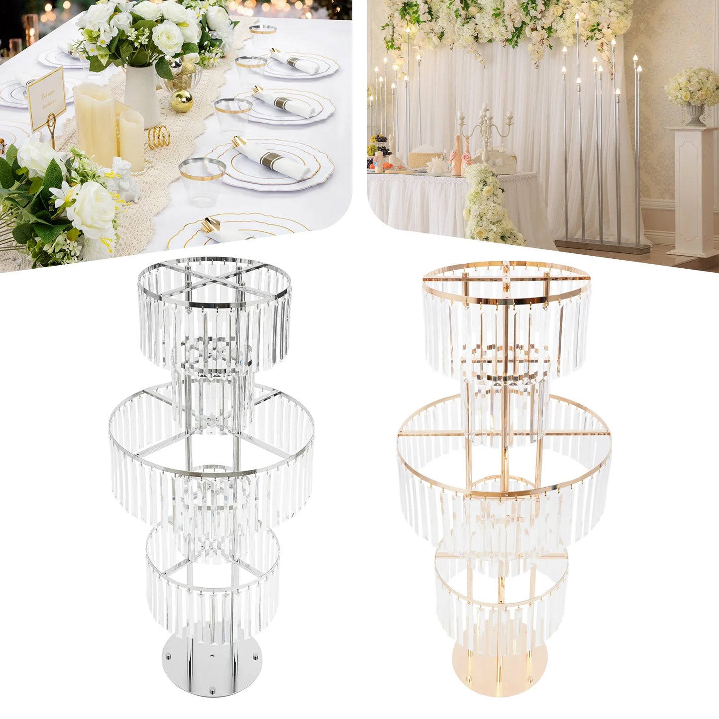 5-Tier Wedding Centerpiece Flower Stand Acrylic Hanging Vase
