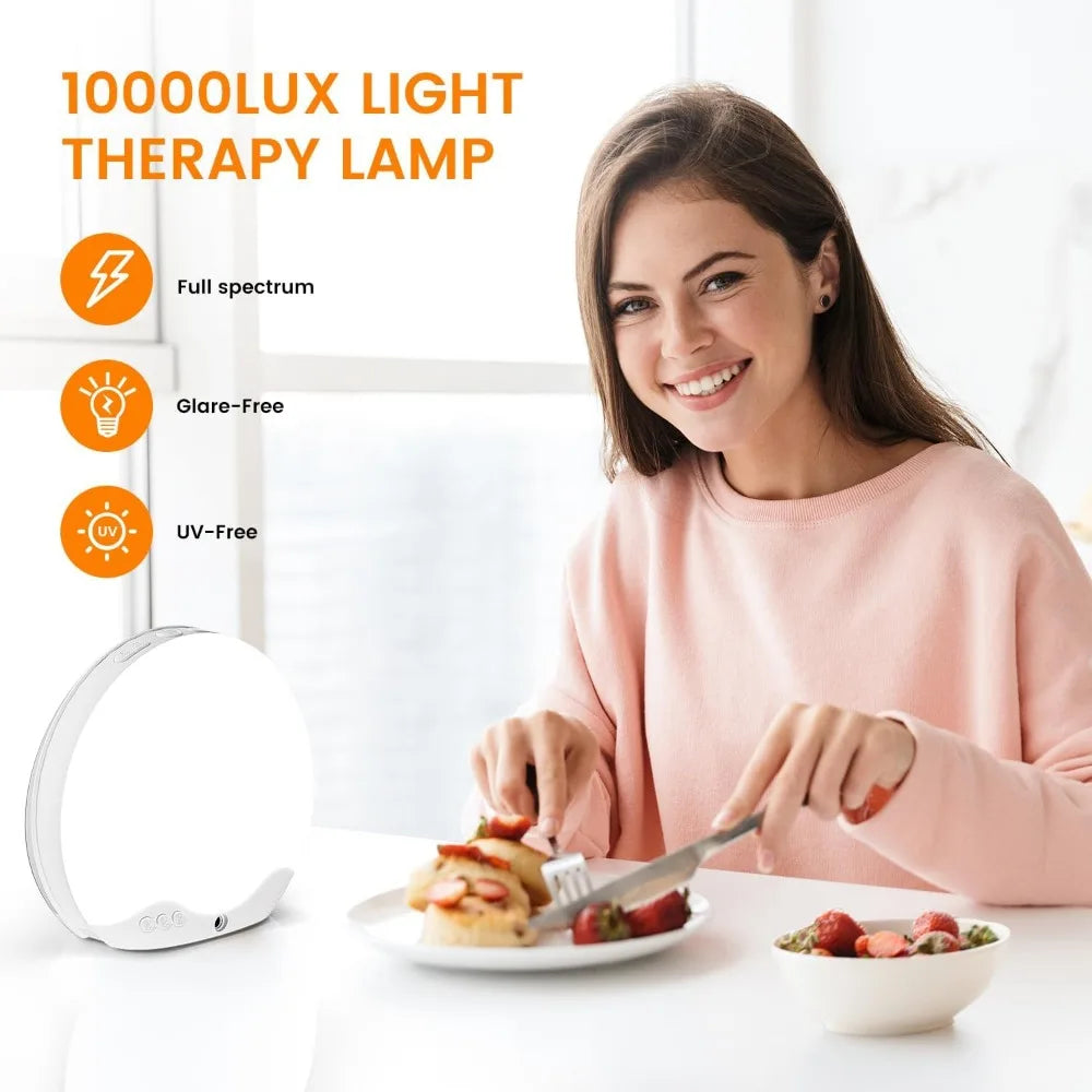 10000 Lux Light Therapy Lamp With Sunlight Alarm Clock