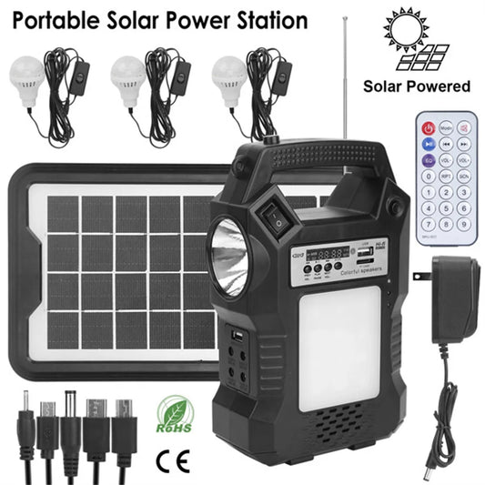 Electric Portable Solar Power Station Emergency Backup Flashlight Lamp