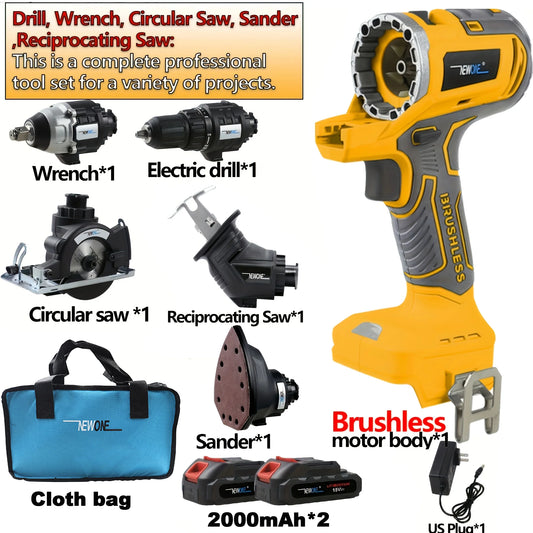 NEWONE Brushless 5 In 1 Power Tool Set With Practical Accessories