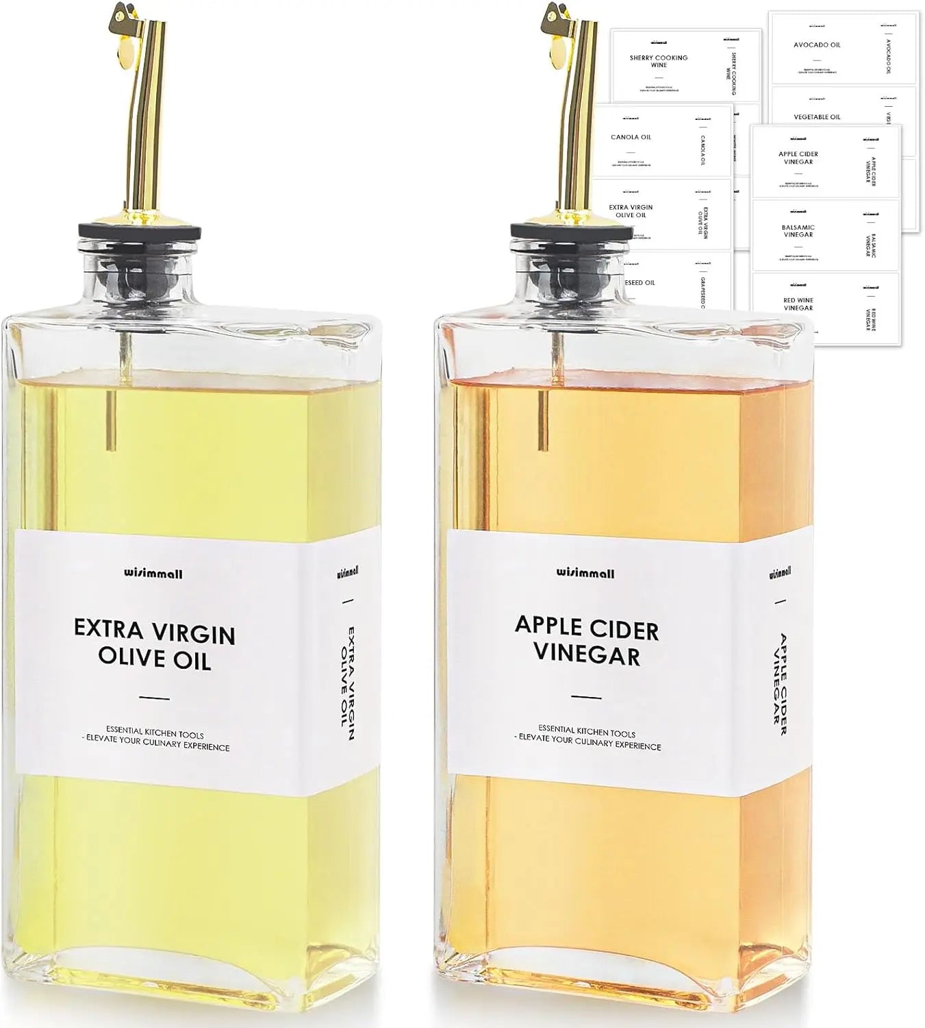 Olive Oil Dispenser Glass Bottle For Kitchen 2 Pack