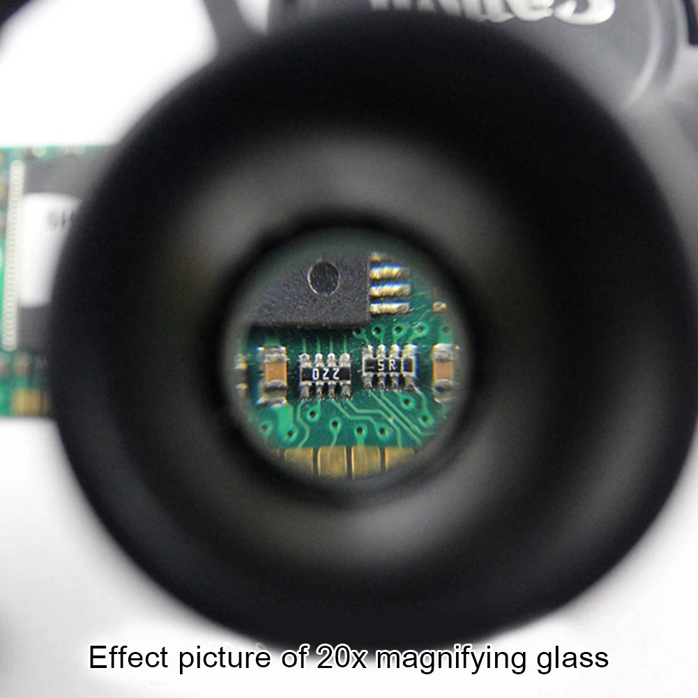 Alloet 10X 15X 20X 25X Lens Observation Head Magnifier Glasses With LED