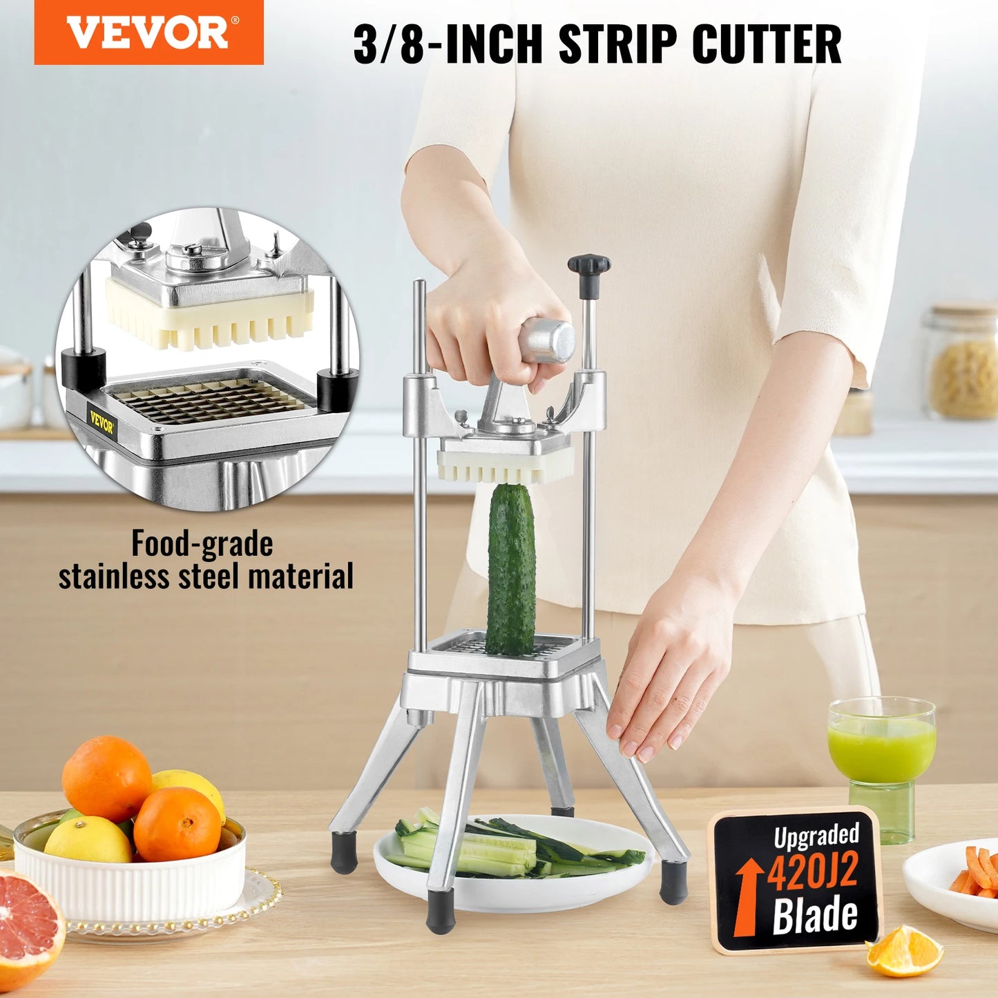 VEVOR Manual Fruit And Vegetable Dicer Cutter Commercial Stainless Steel