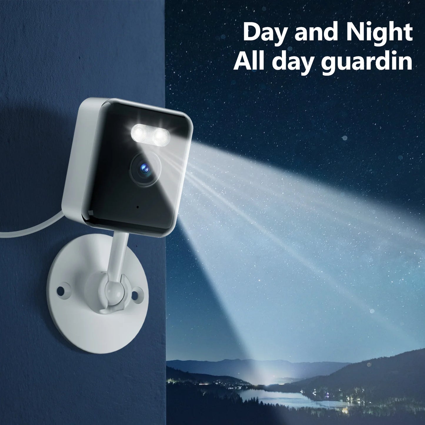 WESECUU 4MP WiFi Cube Camera Outdoor IP Surveillance Security Baby Monitor