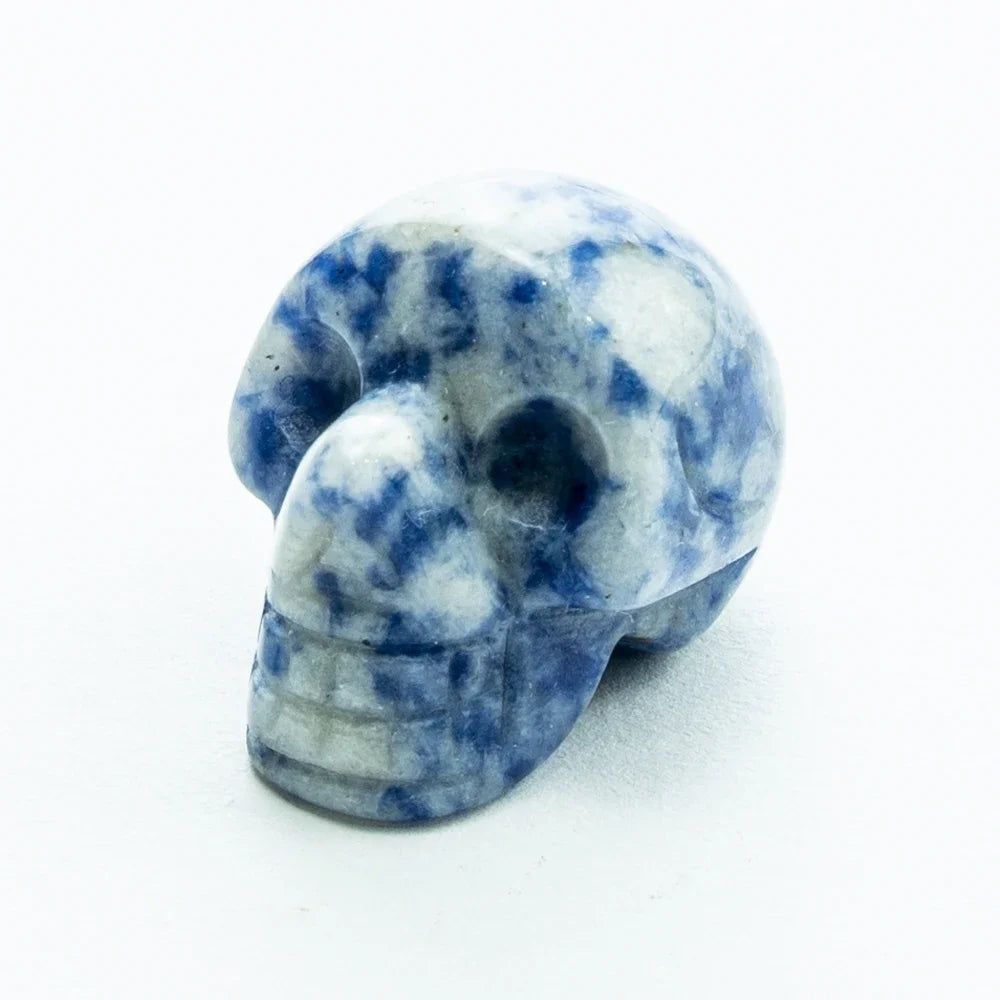 Natural Crystal Skull Carving Halloween Desktop Ornament