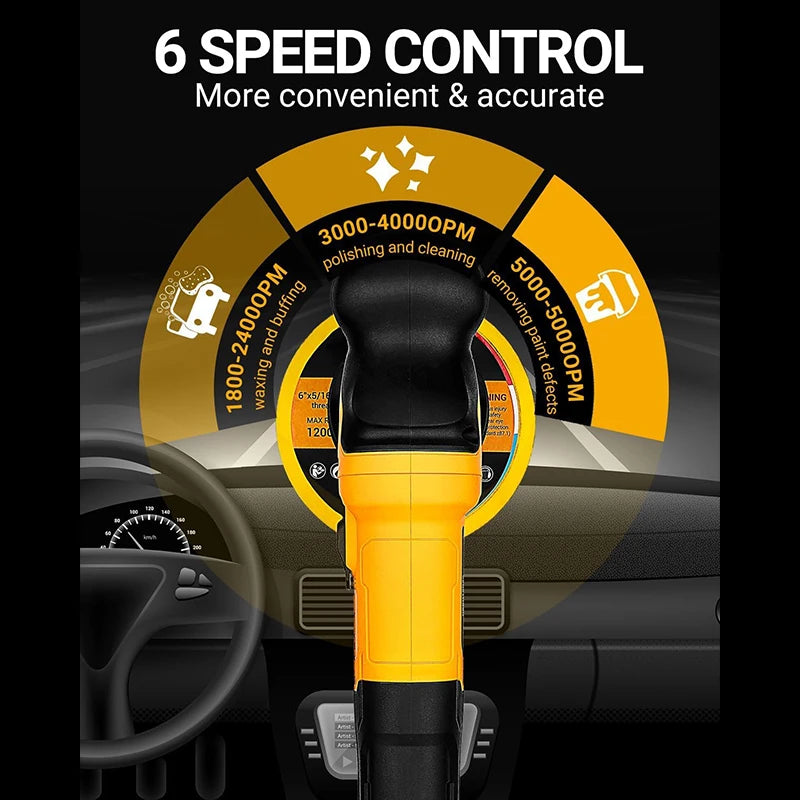 DEKO Car Polisher Dual Action Orbital Buffer 800W Variable Speed
