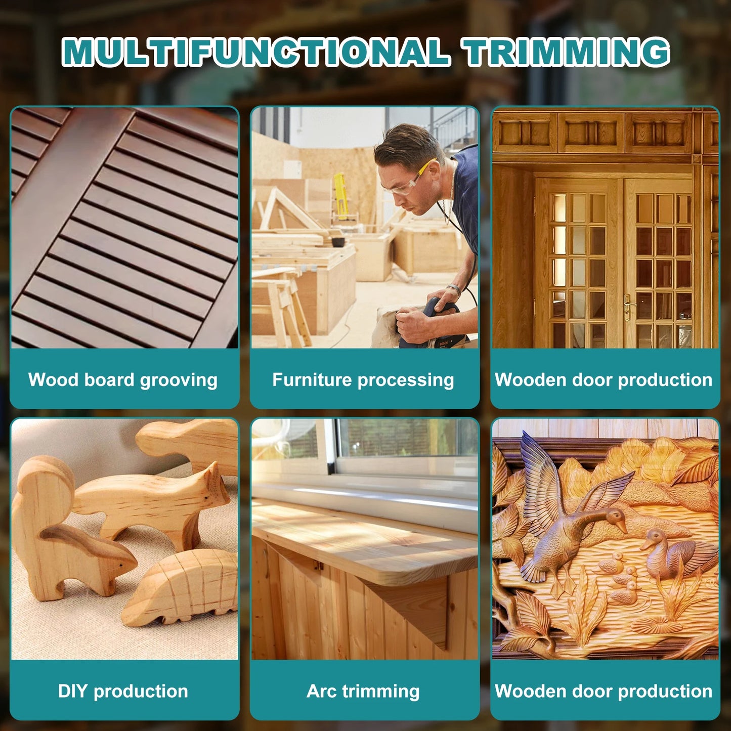 Hign-concerned Electric Trimmer Wood Router Engraving Milling Machine US 110V