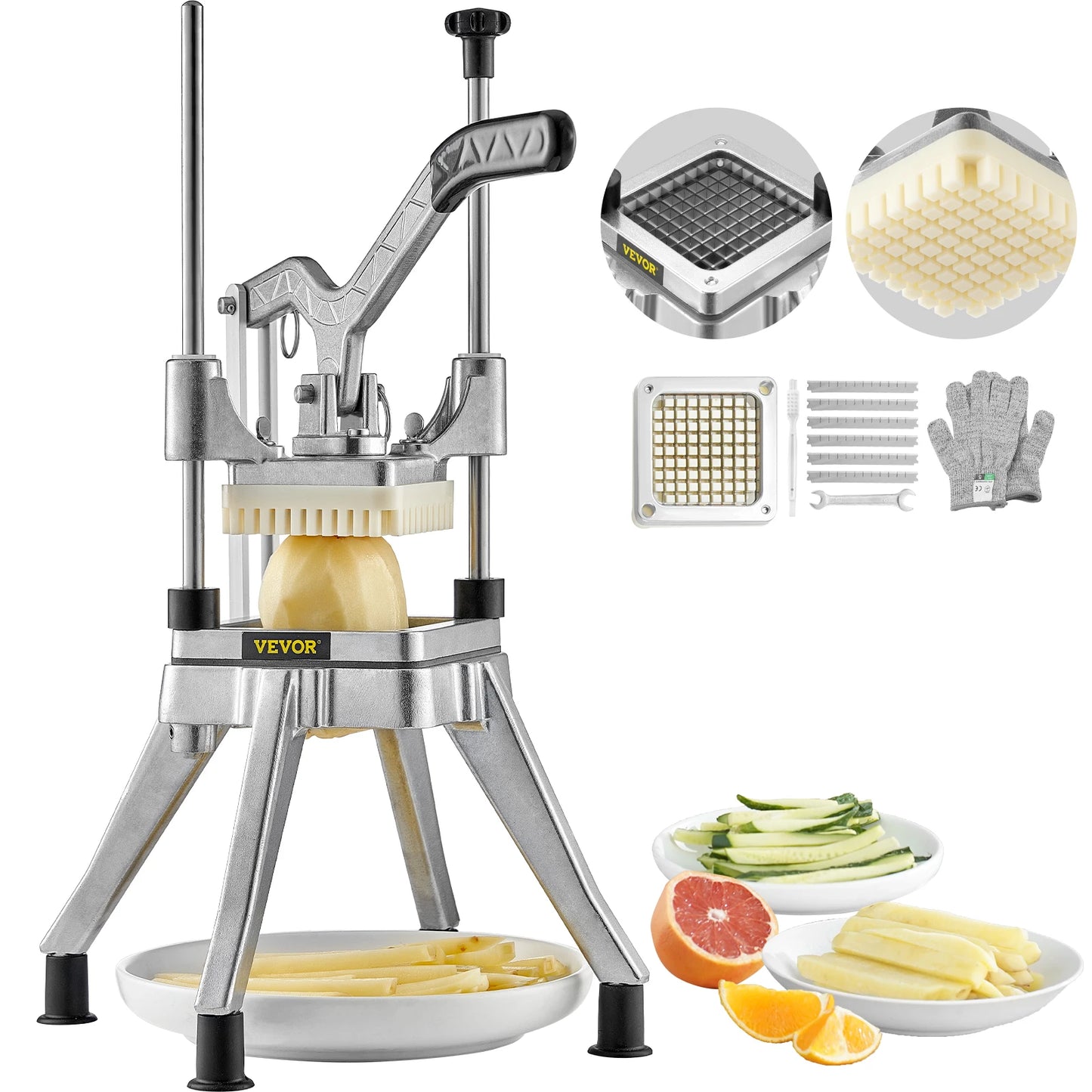VEVOR Commercial Vegetable Dicer And French Fry Cutter Stainless Steel