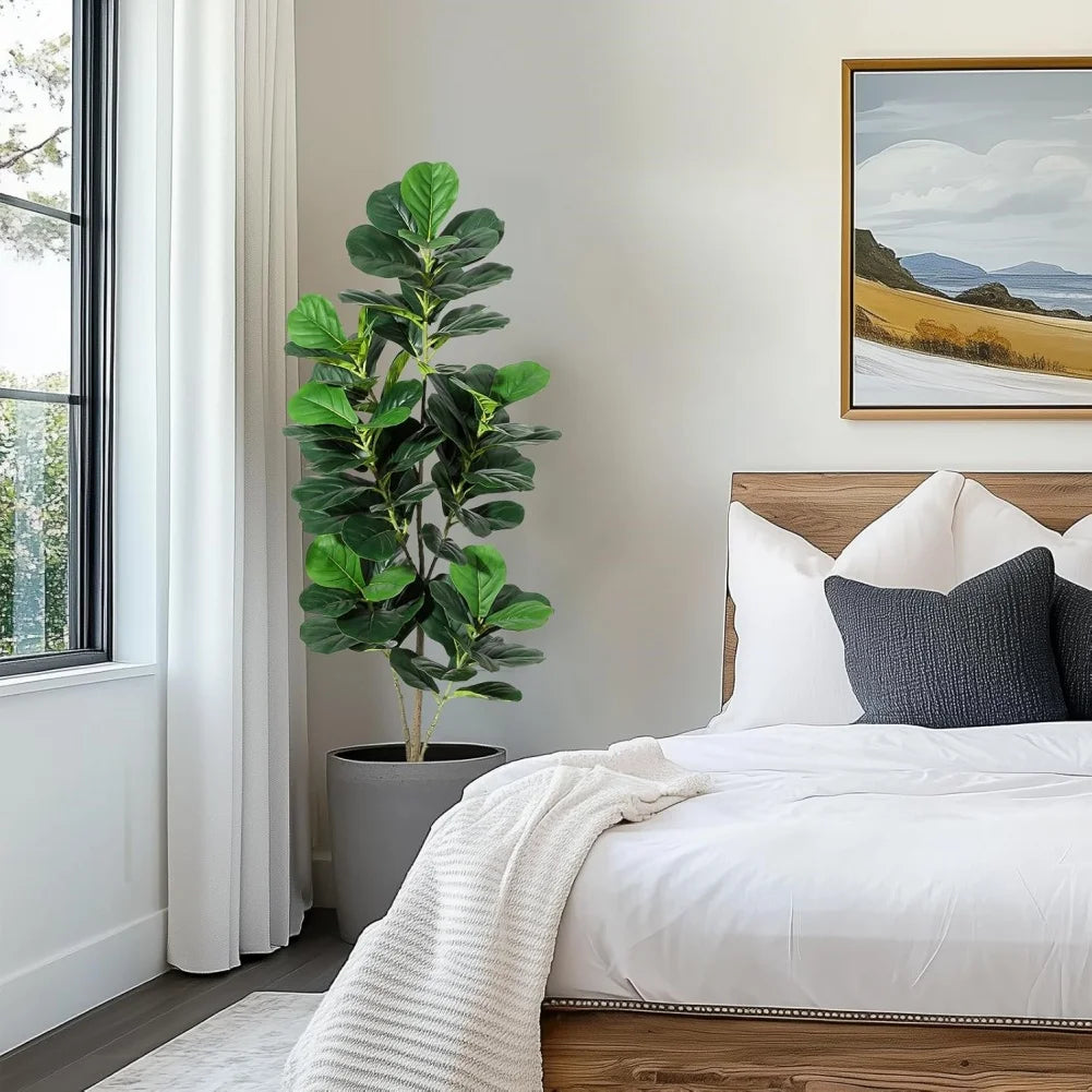HiMIS Fiddle Leaf Fig Artificial Tree With Pot For Decor