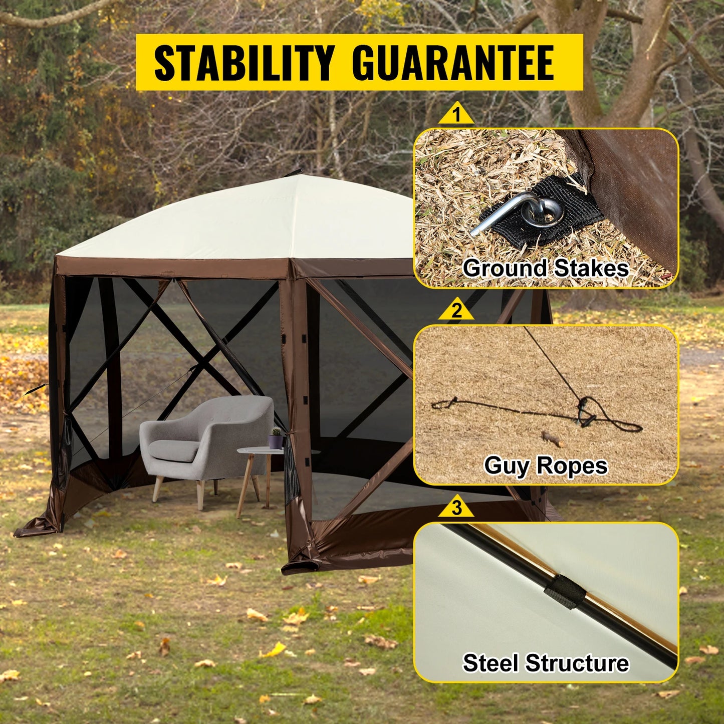 SucceBuy Pop Up Camping Gazebo Shelter Canopy For Outdoors