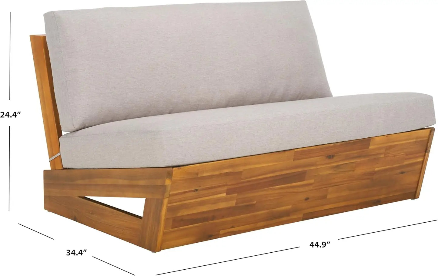 Dune Outdoor Solid Wood Two Seat Patio Sofa For Garden Leisure