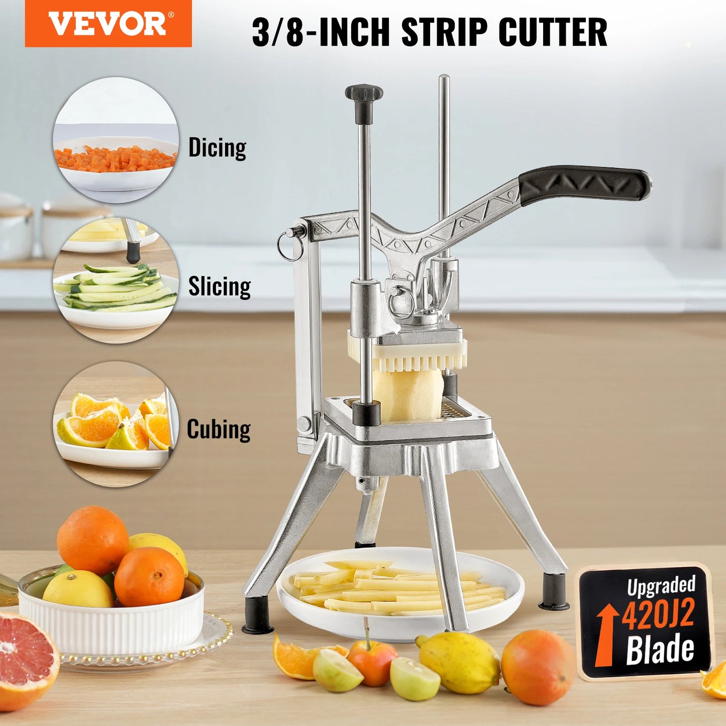 VEVOR Commercial Vegetable Dicer And French Fry Cutter Stainless Steel