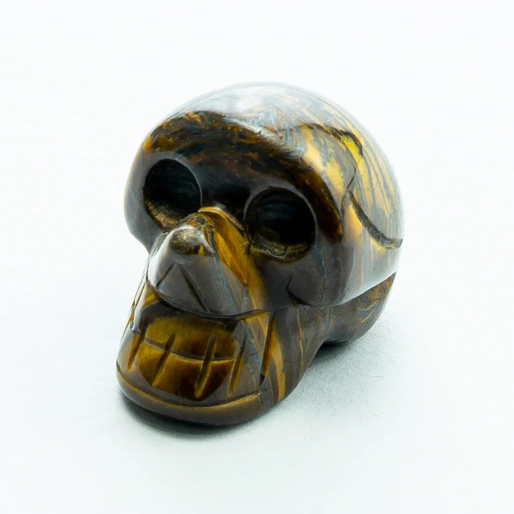 Natural Crystal Skull Carving Halloween Desktop Ornament