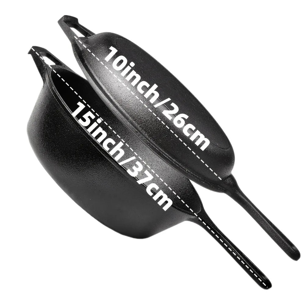 AEDG Cast Iron Skillet Set Nonstick For Oven Grill Campfire