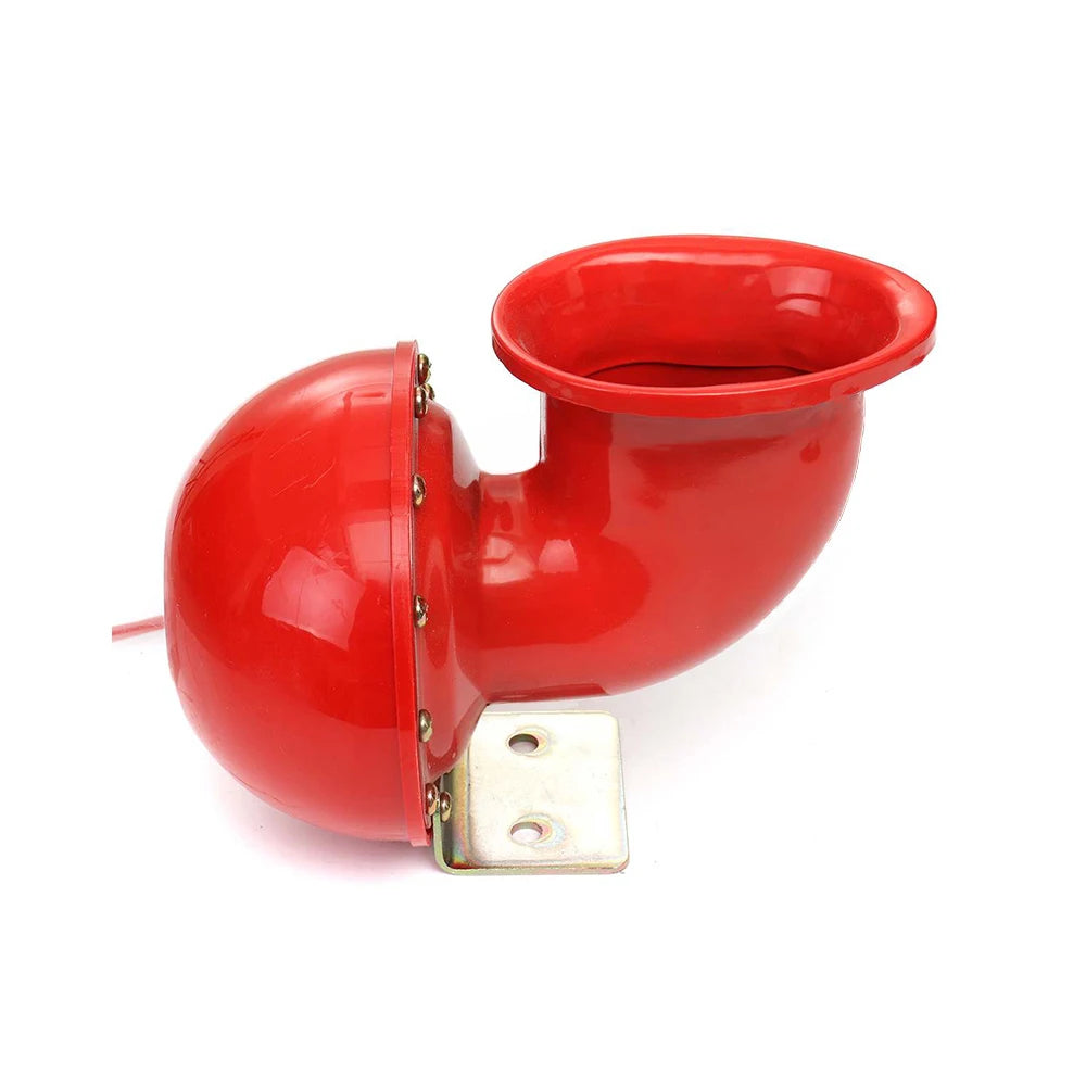 12V 200db Car Horn Red Horn Cow Sound Metal Horn Car Auto Electric Horn for Car Truck Train Boat Motorcycle Vehicle