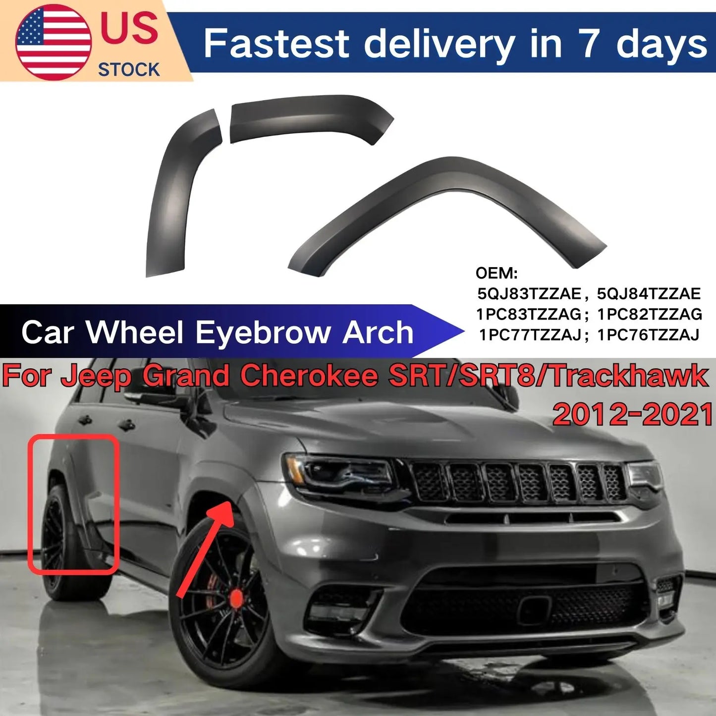 Jeep Grand Cherokee SRT Wheel Eyebrow Fender Body Kit