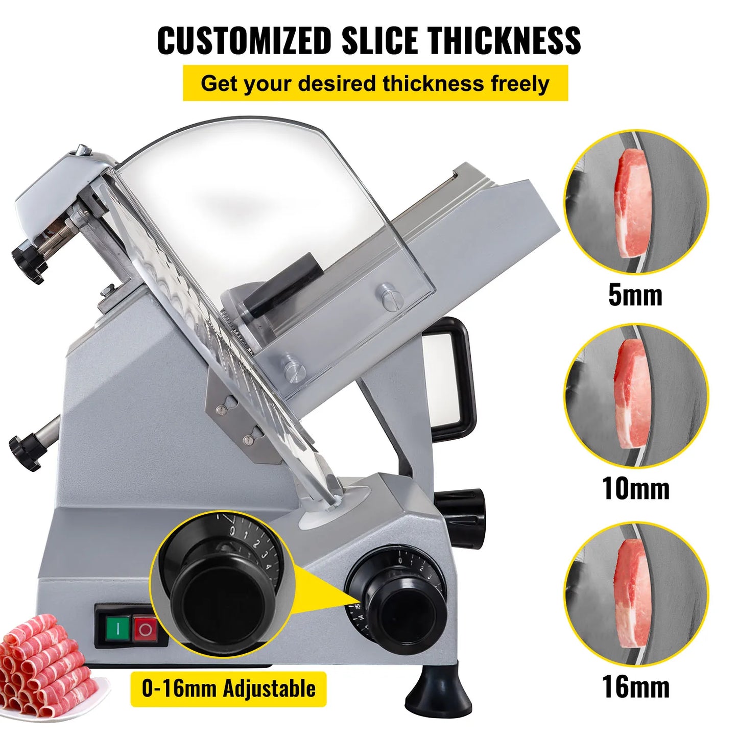 SucceBuy Commercial Meat Slicer 320W Electric Deli Slicer