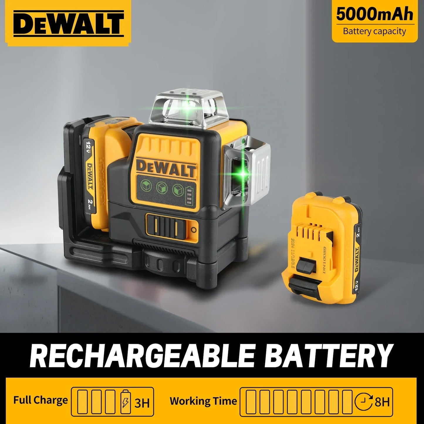DEWALT DW089LG 12V Laser Level 12 Line 360 Degree Precision