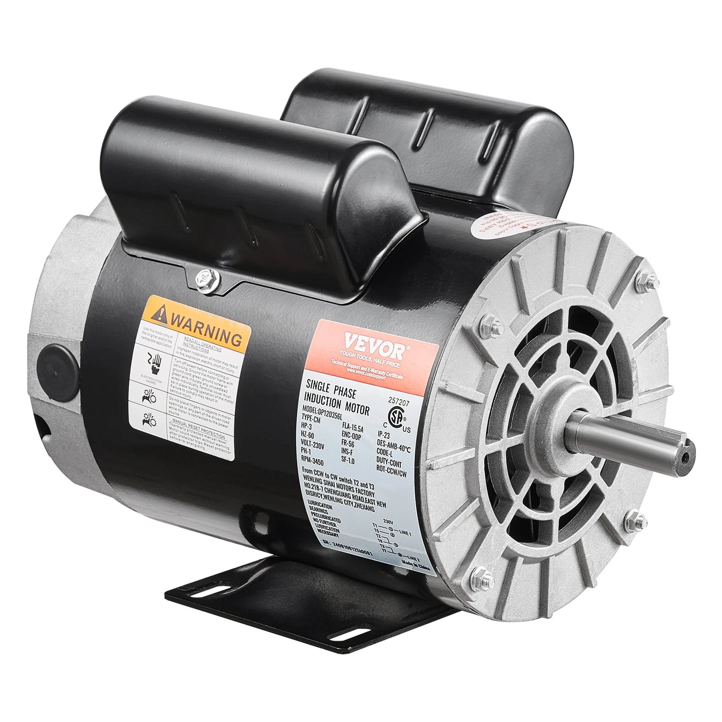 SucceBuy Air Compressor Motor 230V Single Phase 3450RPM