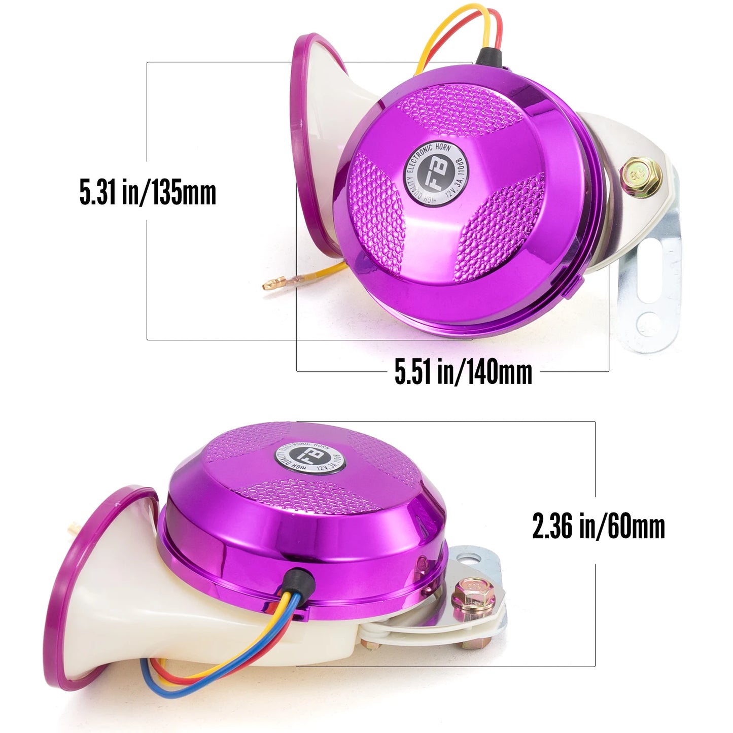 FARBIN Snail Air Horn Kit 120dB Six Tone Waterproof 12V