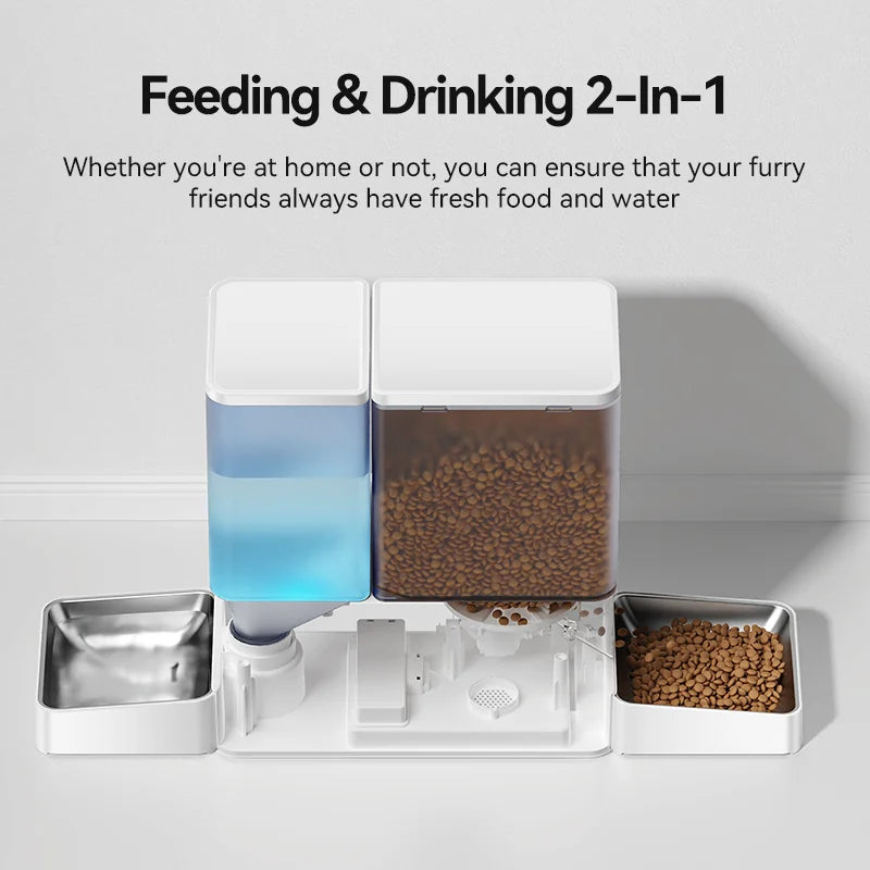 ROJECO 2in1 Automatic Pet Feeder and Water Dispenser