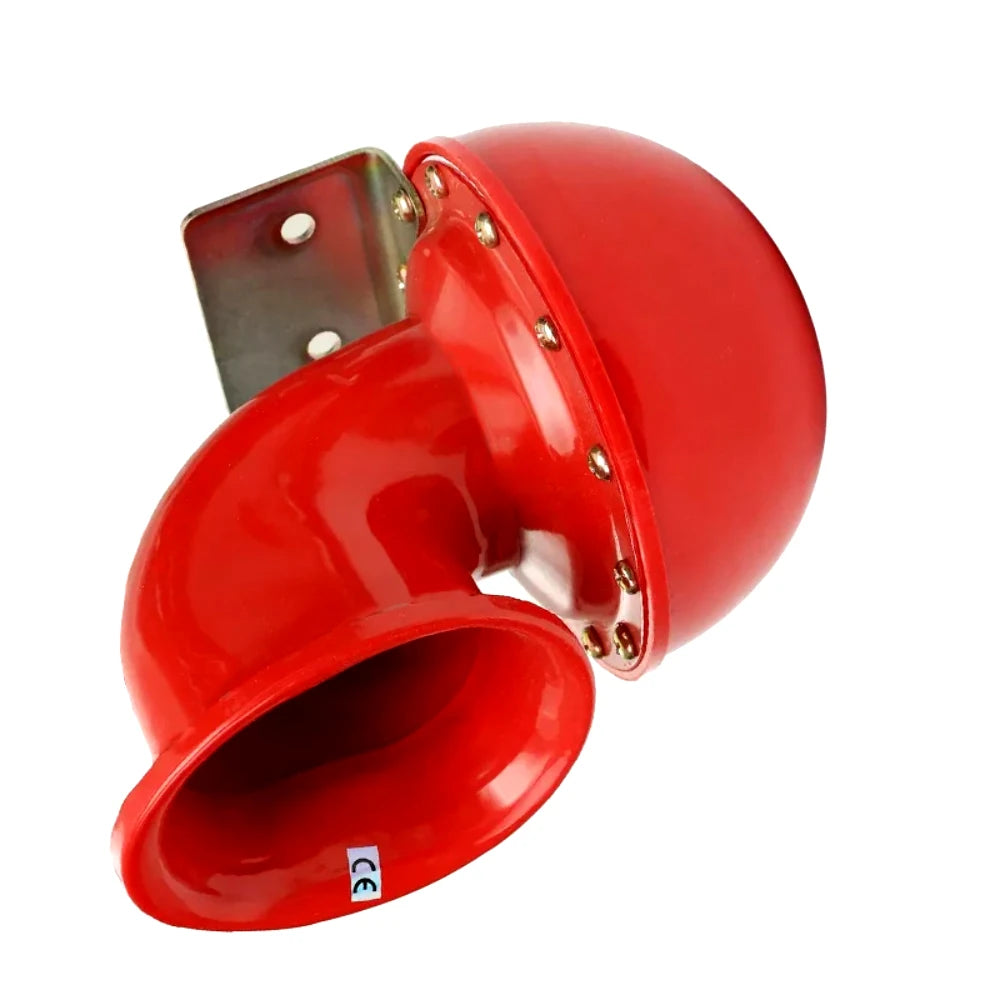 12V 200db Car Horn Red Horn Cow Sound Metal Horn Car Auto Electric Horn for Car Truck Train Boat Motorcycle Vehicle