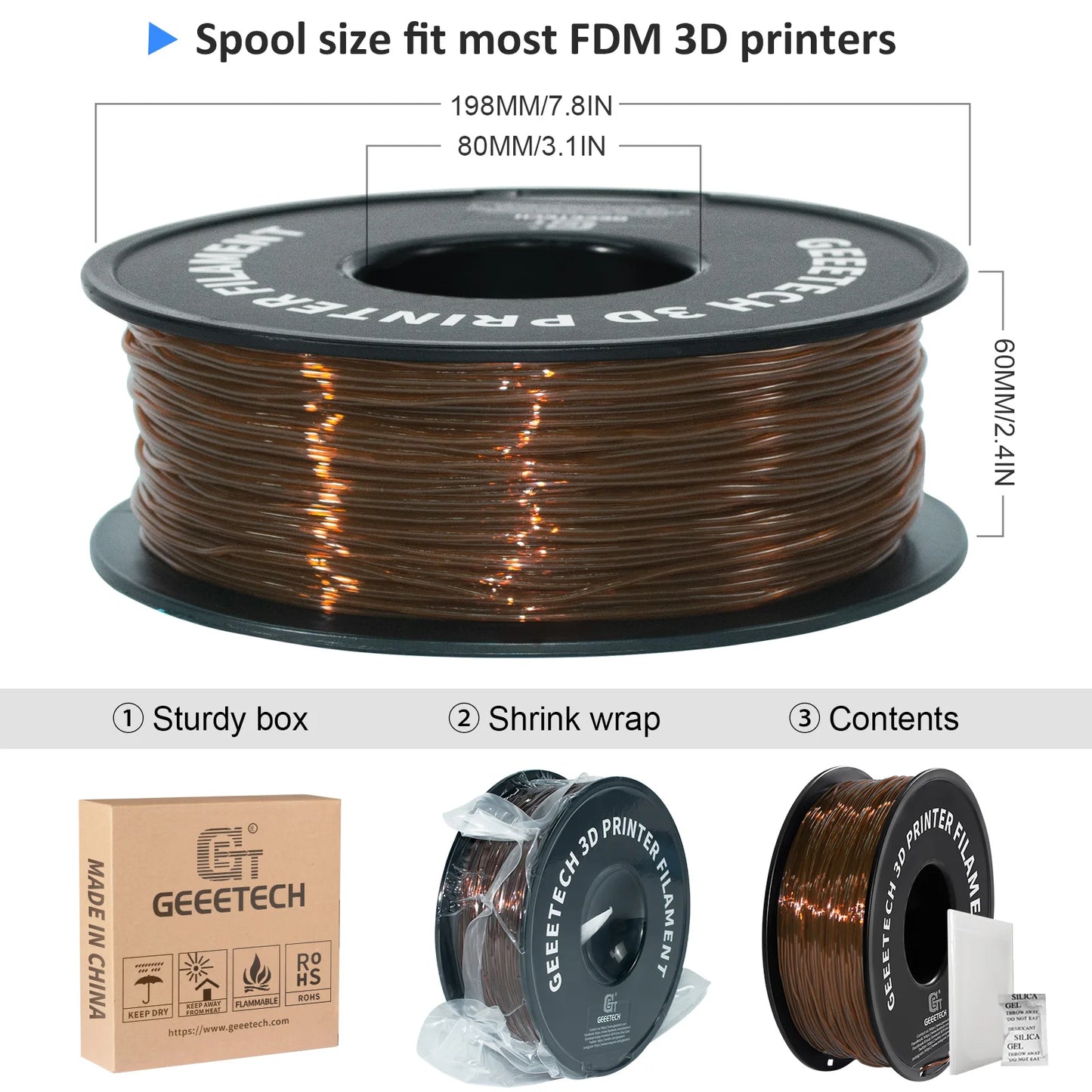 GEEETECH TPU Filament Flexible Material for 3D Printers