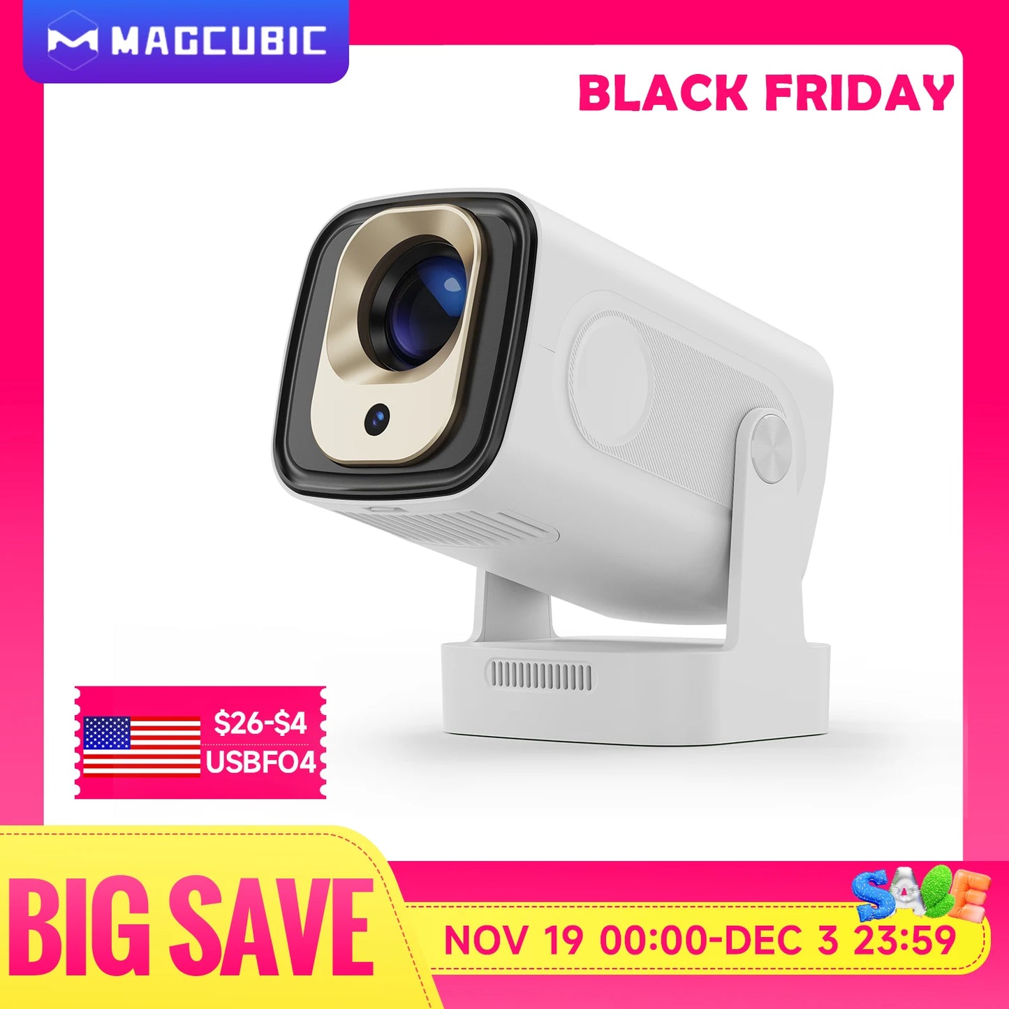 Magcubic HY310 Auto Focus Projector 1080P 4K Android WiFi6