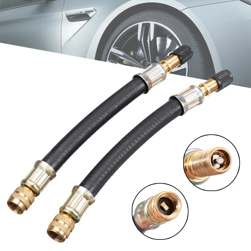 Flexible Rubber Tyre Valve Extension for Twin Wheel Vehicles